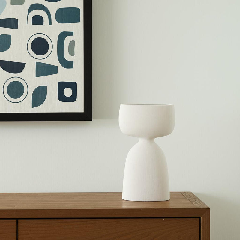 Sculptural Table Vase - White