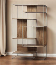 Load image into Gallery viewer, Six Tier Bookcase - Brown / Silver
