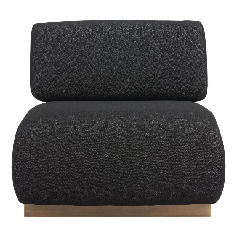 34" Fabric And Upholstered Side Chair - Black / Bronze