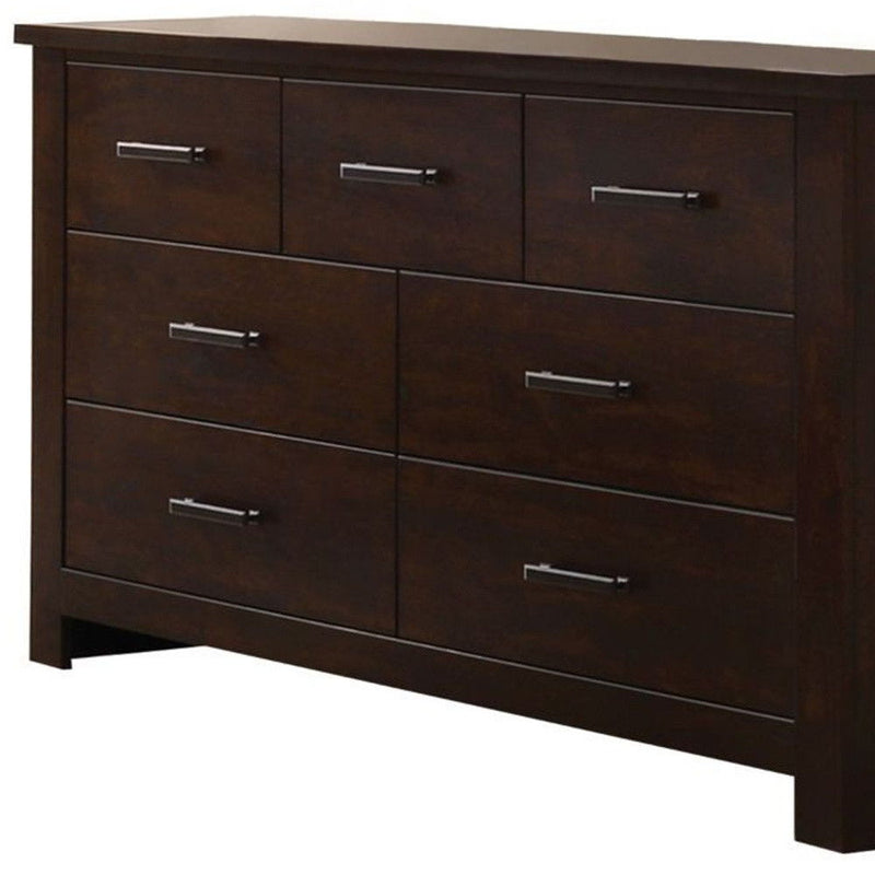 Seven Drawer Double Dresser - Mahogany