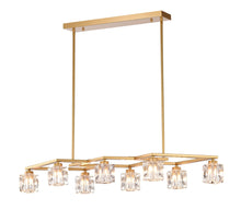 Load image into Gallery viewer, Crystal Chandelier For Dining Room, 8 Light Kitchen Chandelier Light Fixture Modern Metal Industrial Chandeliers For Farmhouse Entryway Living Room (8*G9 Bulbs Included) - Matte Gold
