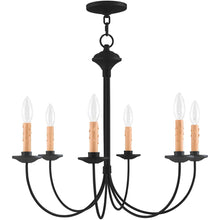 Load image into Gallery viewer, 22" Six Light Dimmable Chandelier With Shades - Black
