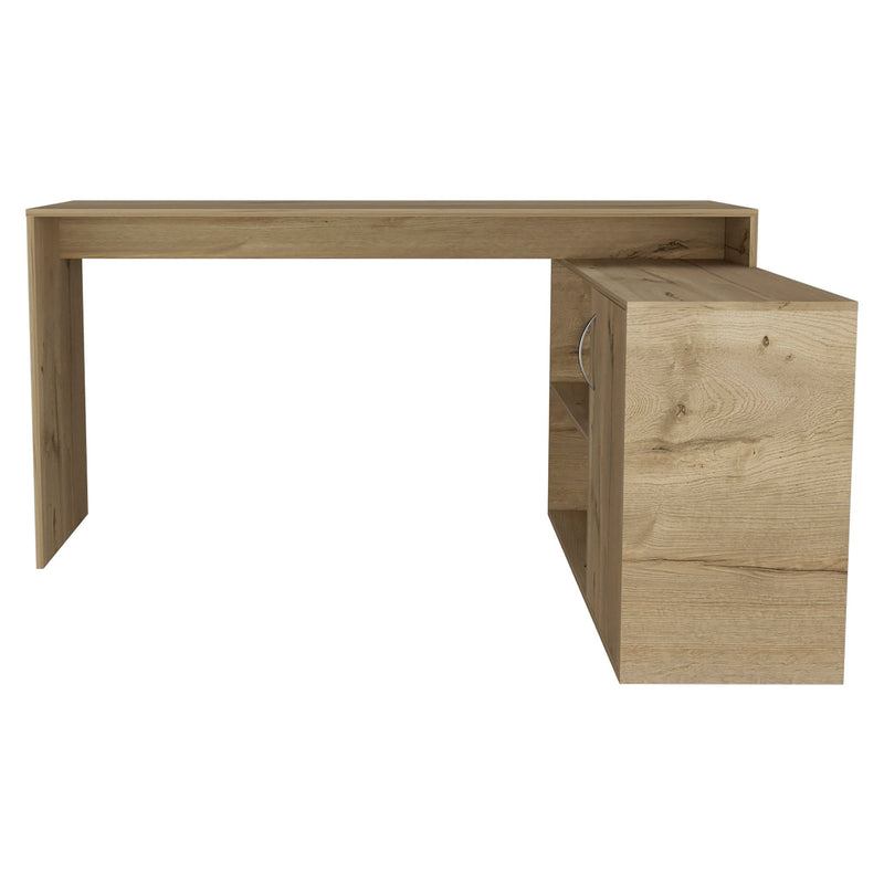 L Shape Pedestal Computer Desk - Oak