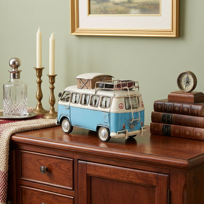 Volkswagen Bus Sculpture - Blue / White