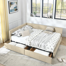 Load image into Gallery viewer, Mid-Century Storage Upholstered Tufted Bed Frame With Backrest And Armrests
