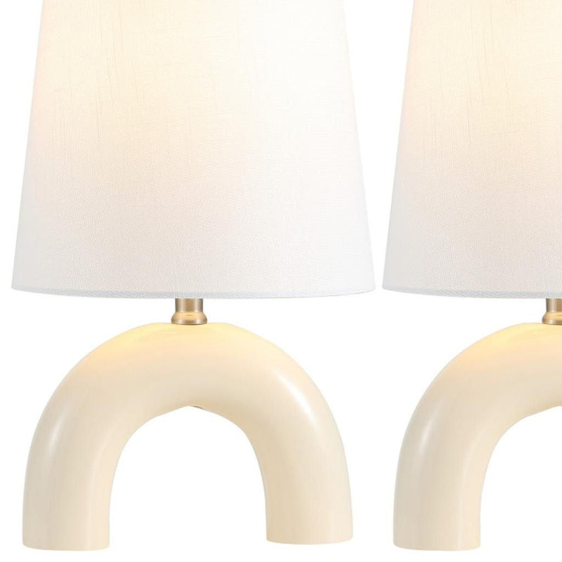 Novelty Table Lamps With Empire Shades (Set of 2) - Almond
