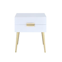 Load image into Gallery viewer, 24" End Table With Two Drawers - Gold And White
