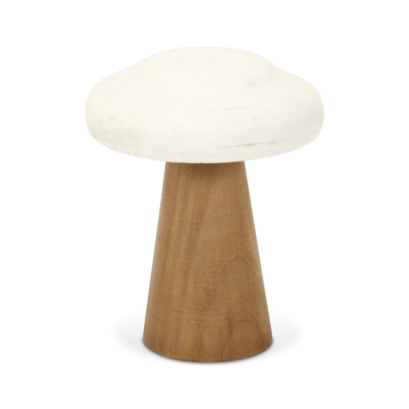 Hand Painted Mushroom Tabletop Sculpture (635374) - Brown / White