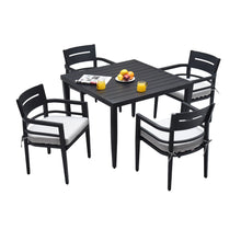Load image into Gallery viewer, Outdoor Modern Dining Set, Chairs Sunbrella Cushioned And Dining Table With Umbrella Hole
