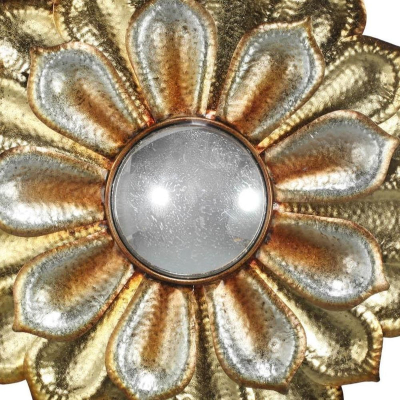 36" Metal Flower Framed Accent Mirror - Gold