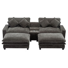 Load image into Gallery viewer, Modern Sectional Sofa With Removable Ottomans, USB Ports
