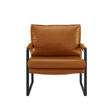 Load image into Gallery viewer, Faux Leather And Black Arm Chair 27" - Brown
