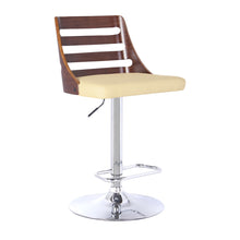 Load image into Gallery viewer, Faux Leather And Iron Low Back Adjustable Height Bar Chair - Cream And Silver
