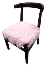 Load image into Gallery viewer, Faux Fur And Dark Brown Solid Color Side Chair - Blush
