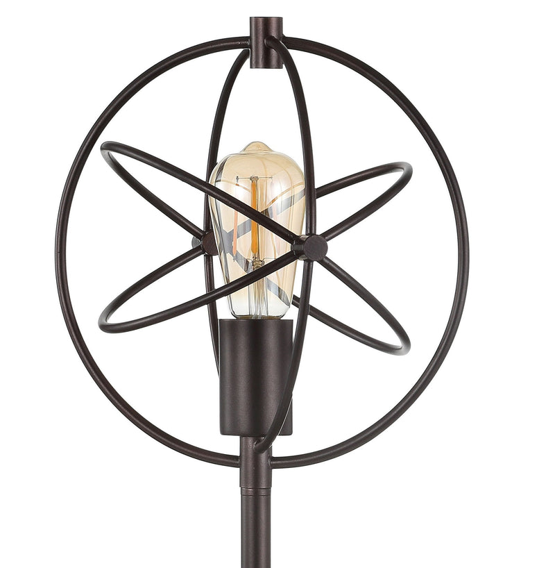 Novelty Table Lamp With Globe Shade - Black