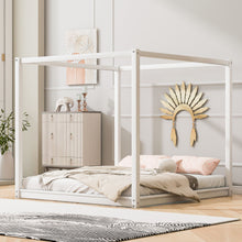 Load image into Gallery viewer, Wood Canopy Platform Bed With Support Legs And Airflow Slats
