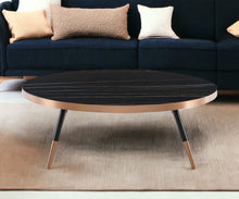 Load image into Gallery viewer, Modern Large Ceramic Coffee Table - Black And Gold
