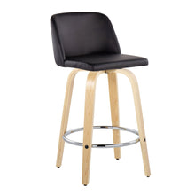 Load image into Gallery viewer, Toriano - Contemporary Fixed-Height Counter Stool With Swivel And Round Footrest (Set of 2)
