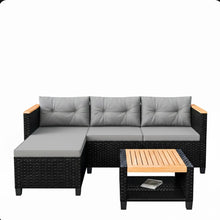Load image into Gallery viewer, L-Shaped Patio Set With Cushions And Storage Table
