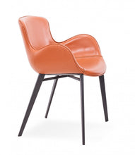 Load image into Gallery viewer, Upholstered Faux Leather Dining Arm Chair - Terra Cotta
