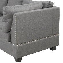 Load image into Gallery viewer, 104.5&quot; Reversible Sectional Sofa Space Saving with Storage Ottoman Rivet Ornament L-shape Couch for Small or Large Space Dorm Apartment,Gray(old SG000405AAA)
