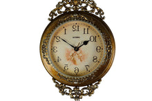 Load image into Gallery viewer, Silent Pendulum Ornate Round Wall Clock (626382) - Gold / Silver
