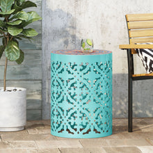 Load image into Gallery viewer, Airy - Outdoor Side Table With Lace Cut Design And Metal Frame
