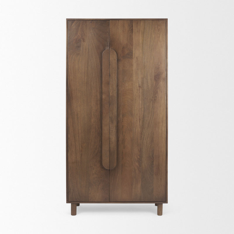 Curio Cabinet With Two Doors - Brown