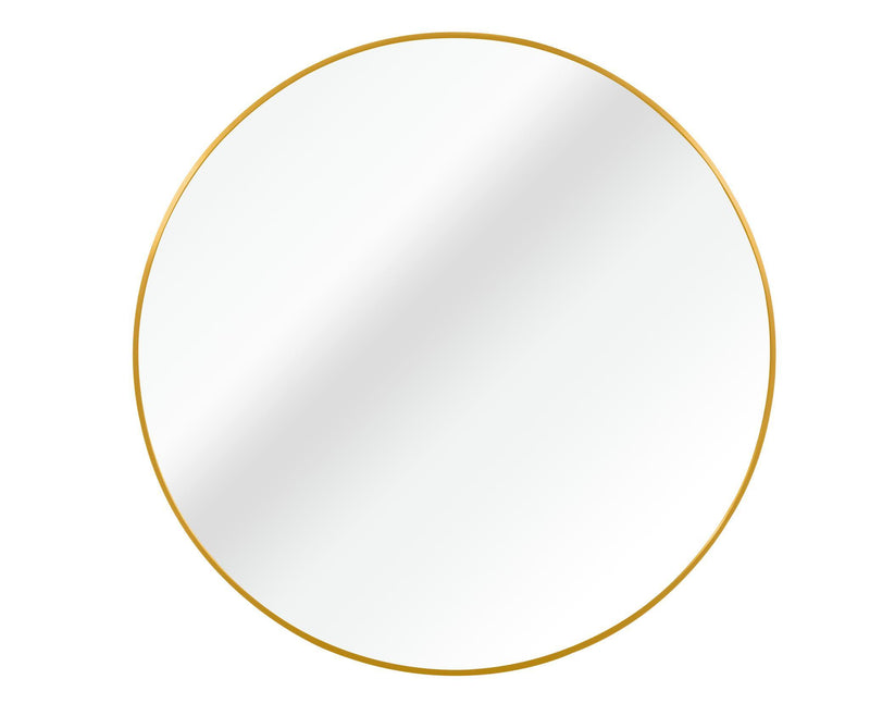 Aluminum Round Framed Bathroom Vanity Mirror (756068) - Gold