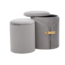 Load image into Gallery viewer, Dahlia - Contemporary / Glam Nesting Ottoman Set
