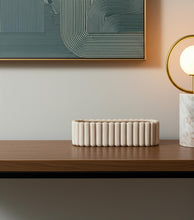 Load image into Gallery viewer, Oval Ribbed Texture Table Vase - Beige
