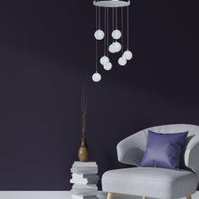 Load image into Gallery viewer, Nine Light Transparent Metal Chandelier With Shades - Silver / Clear
