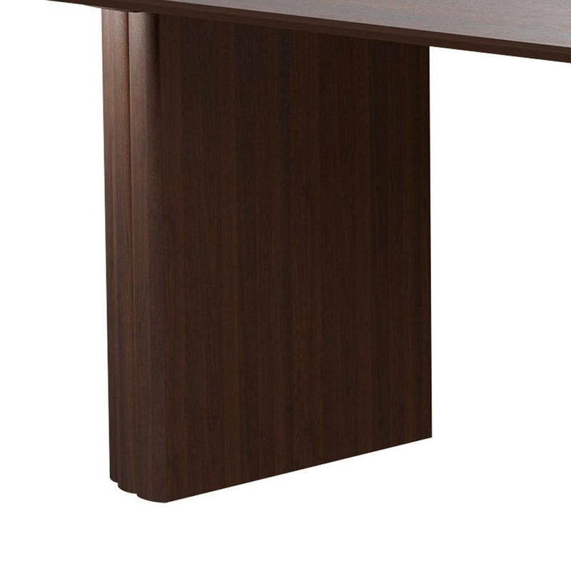 86'' Wood Double Pedestal Base Oval Dining Table - Walnut