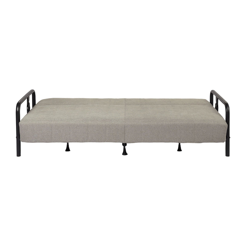 Fabric Convertible Futon Steel Sleeper Reclining Sofa - Gray