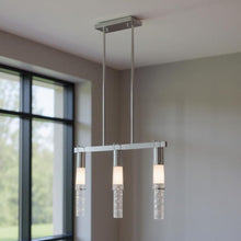 Load image into Gallery viewer, Three Light Metal Dimmable Smart Enabled Chandelier With Shades - Clear / Silver
