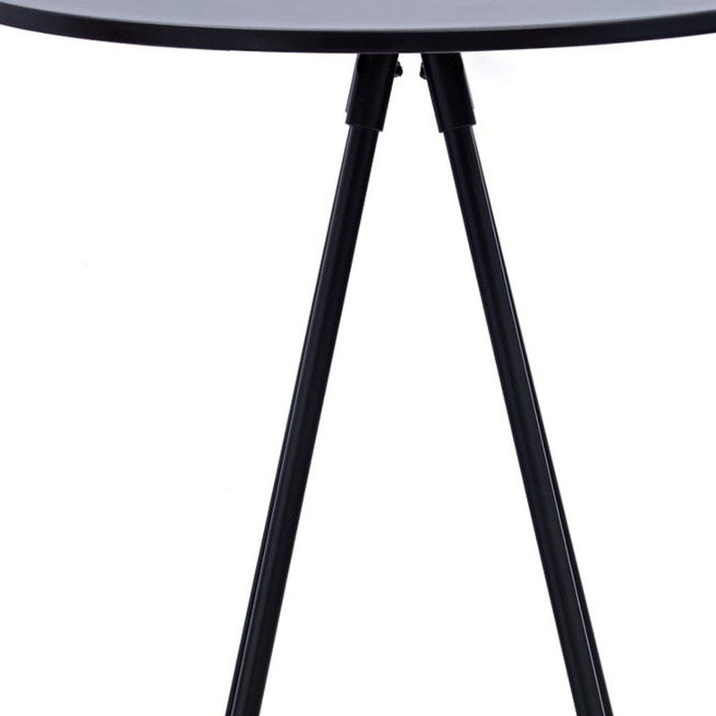 31" Rounded Wood And Iron Bar Table - Black