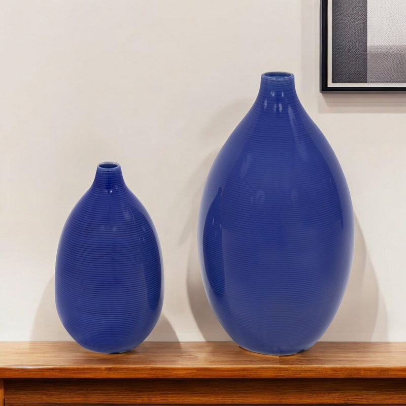 Round Table Vases (Set of 2) - Cobalt