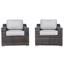 Load image into Gallery viewer, Modern Patio Chair With Cushions (Set of 2) - Brown
