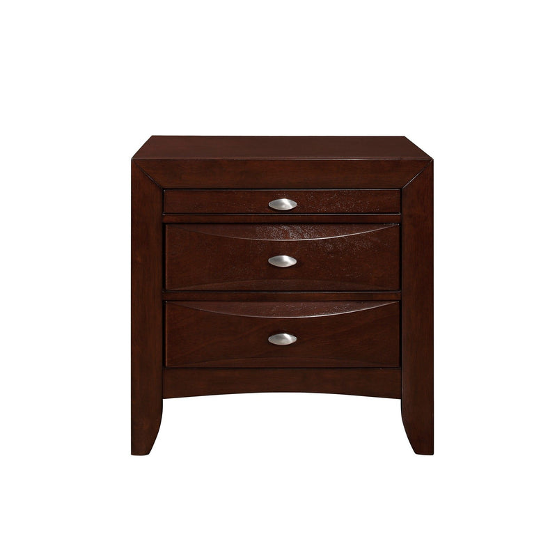 Nightstand With 2 Chambered Drawer - New Merlot