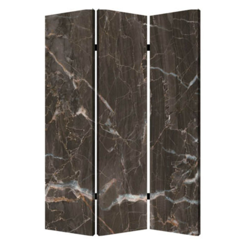 Wood Canvas Black Marble Screen - Multi Color