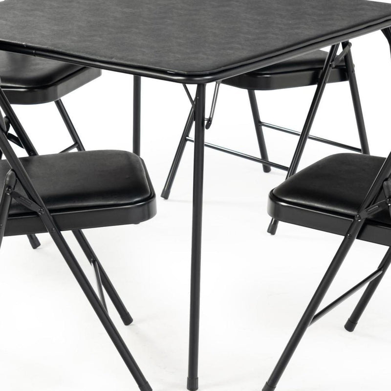 Wood And Iron Folding Square Extendable Dining Table - Walnut And Black