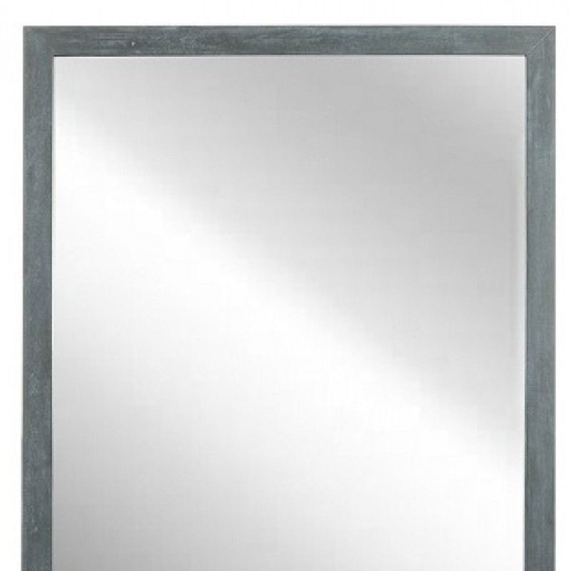 40" Solid Framed Accent Mirror - Dark Gray