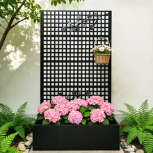 Load image into Gallery viewer, Planter Box With Trellis, Outdoor Raised Garden Bed With Privacy Screen Lattice Panels For Patio - Black
