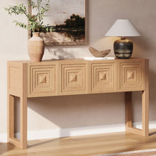 Load image into Gallery viewer, Geometric Carved Console Table With 3 Soft Close Drawers

