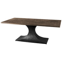 Load image into Gallery viewer, 79" Solid Wood And Metal Pedestal Base Dining Table - Brown
