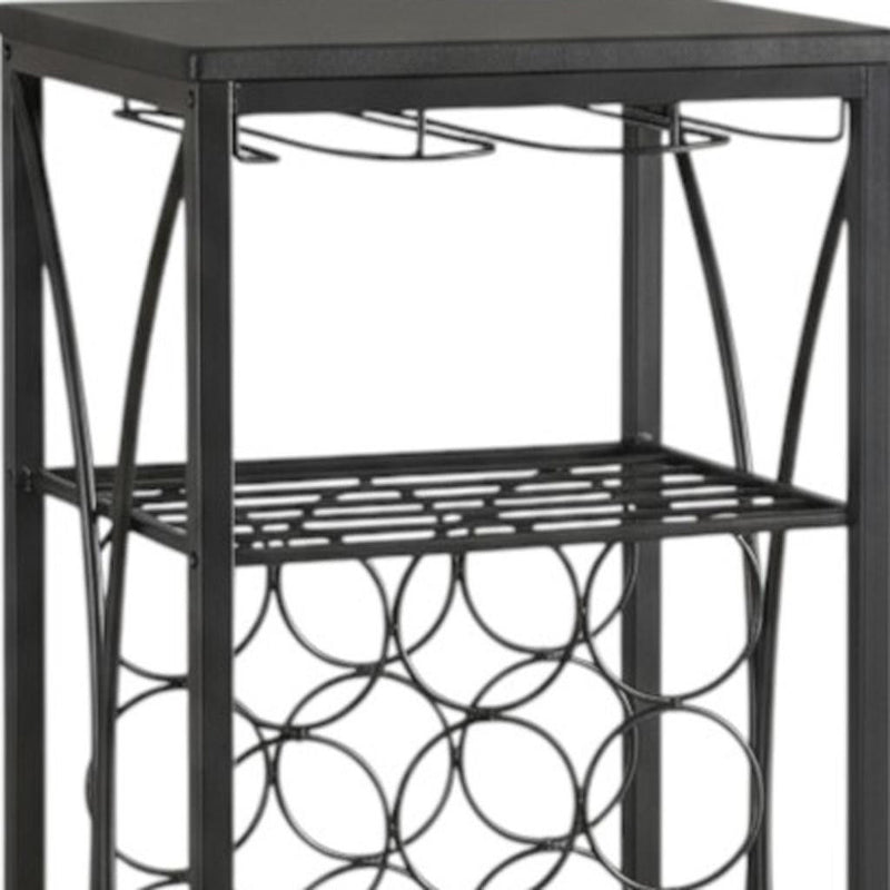 41" Stainless Steel Wine Rack - Black