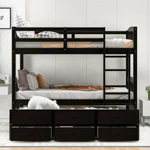 Load image into Gallery viewer, Bunk Bed With Trundle And Drawers, Arched Headboard And Footboard
