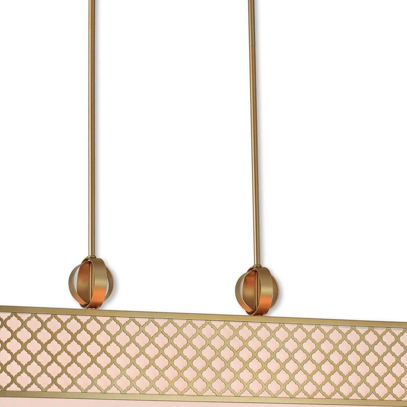 Nine Light Dimmable Chandelier With Shades - Gold / Off White