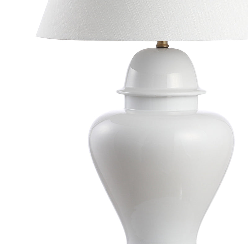 33" Urn Table Lamp With Empire Shade - White