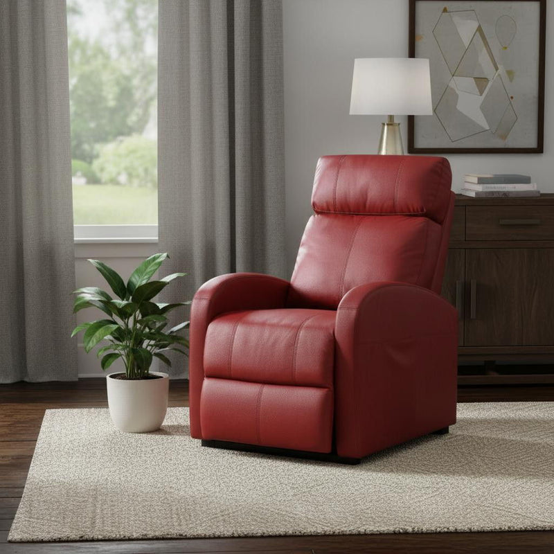 Tufted Faux Leather Power Lift AssiStand Recliner - Red
